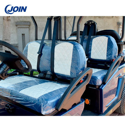 Lozenge Custom Golf Cart Seat Waterproof 2 Seater Cart Black And White